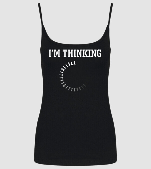 Im thinking model negru pe tricou