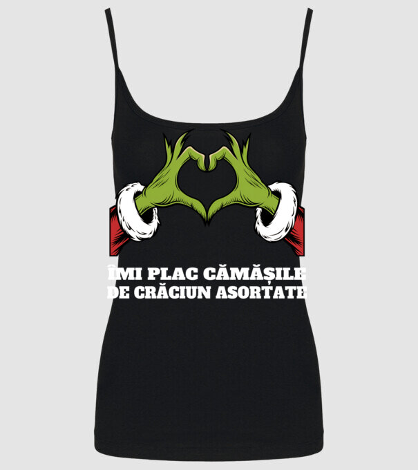 Îmi plac cămășile de crăciun asortate negru model negru pe tricou