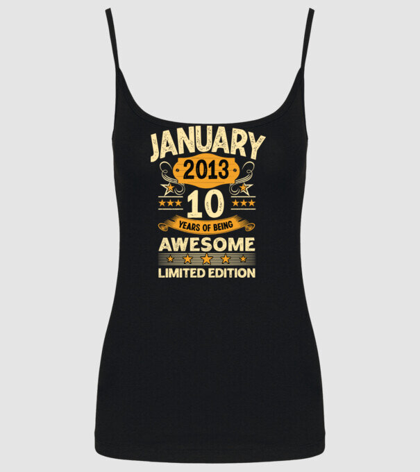 January 2013 10 years of being limited edition model negru pe tricou