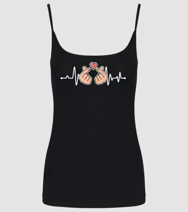 Kpop heartbeat model negru pe tricou