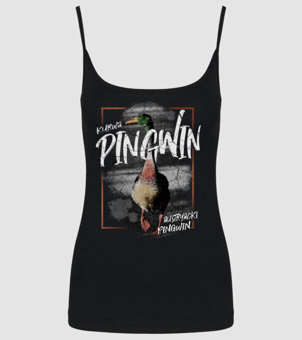 Kurwa pingwin model negru pe tricou