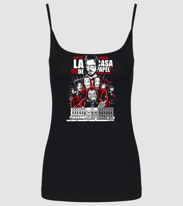la casa de papel family model negru pe tricou