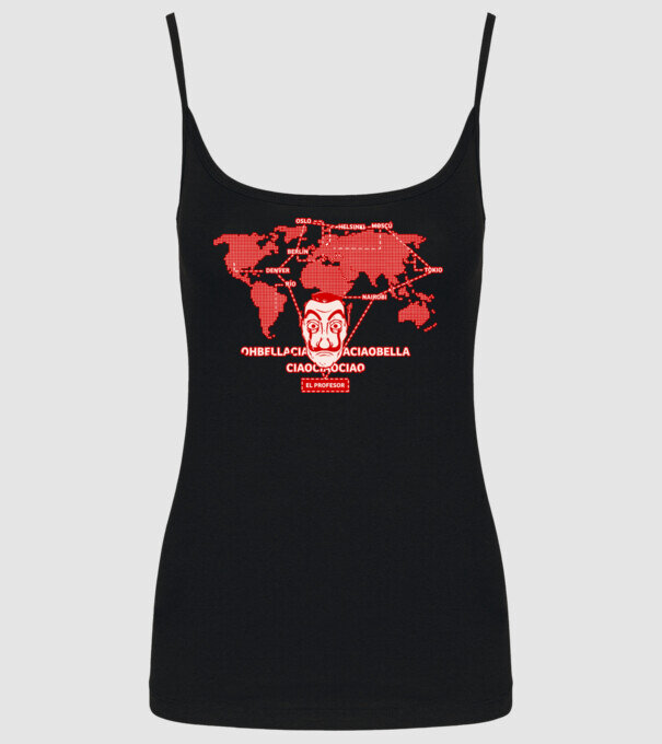 la casa de papel map model negru pe tricou