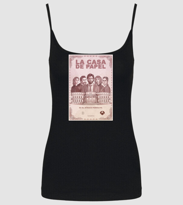 la casa de papel poster model negru pe tricou