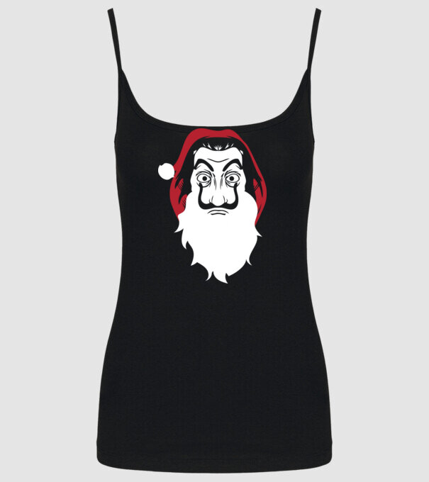 la casa de papel santa model negru pe tricou