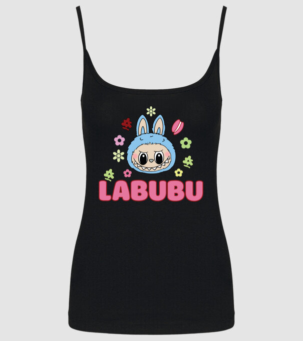 Labubu model negru pe tricou
