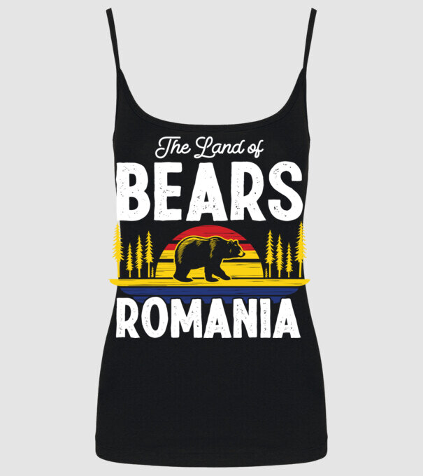 Land of Bears model negru pe tricou