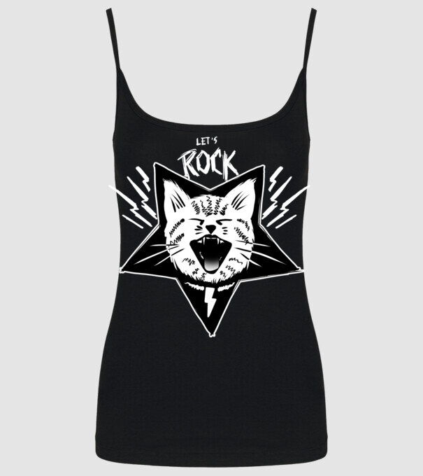 Let's rock model negru pe tricou