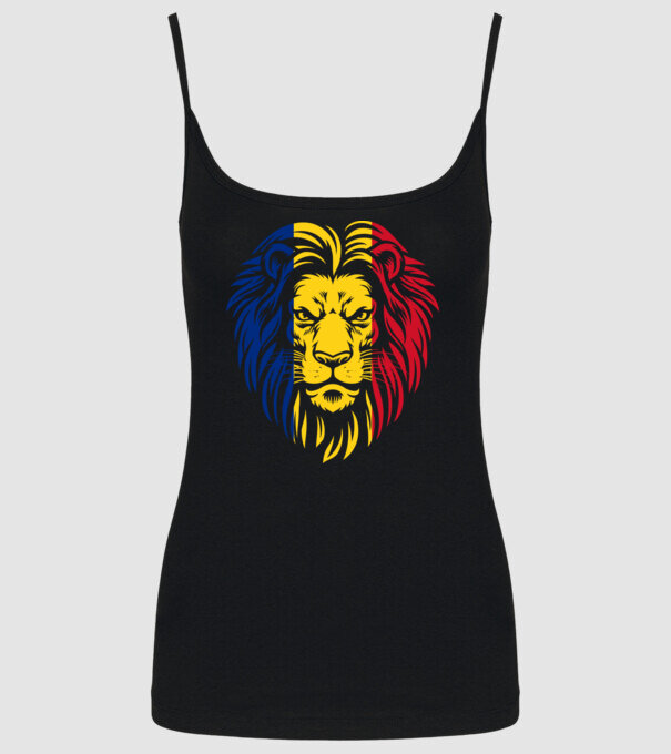 Leul românesc model negru pe tricou