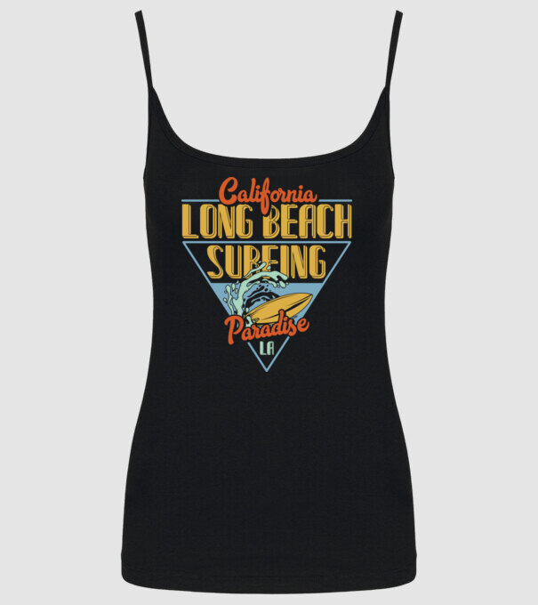 Long Beach model negru pe tricou