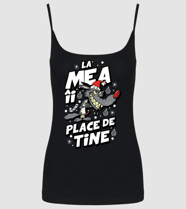 Lupul de Craciun model negru pe tricou