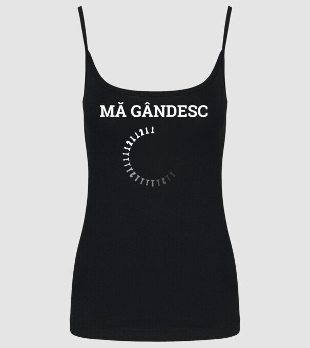 Mă gândesc model negru pe tricou