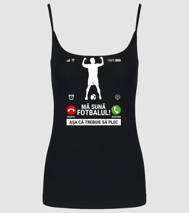Mă sună fotbalul model negru pe tricou