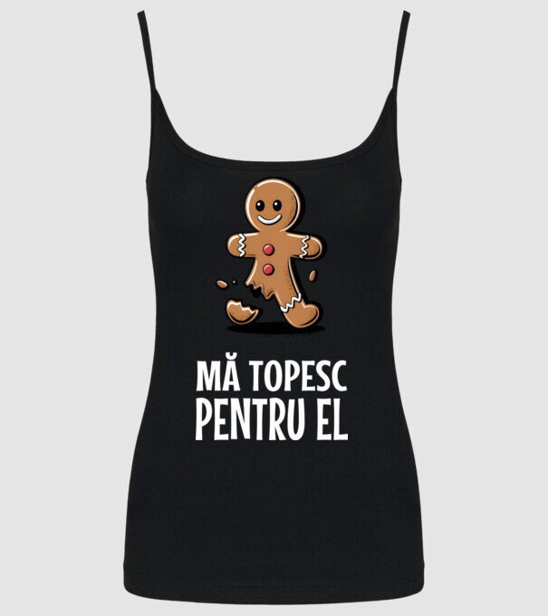 Mă topesc pentru el Negru model negru pe tricou
