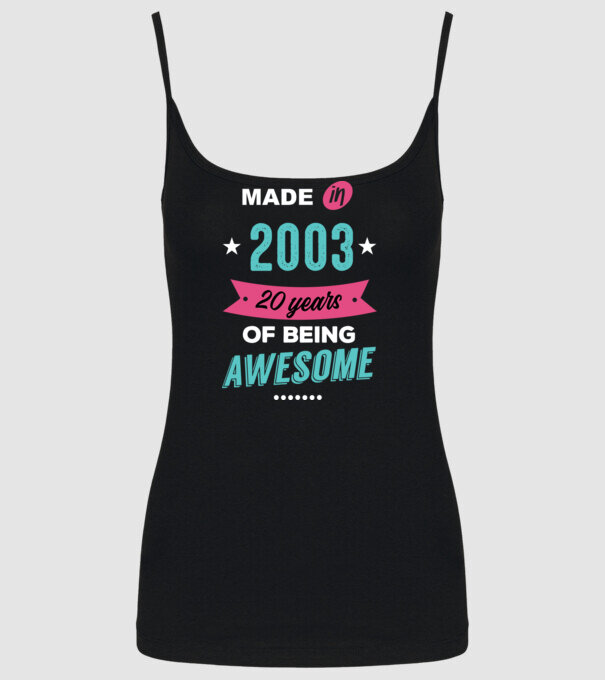 MADE IN 2003 model negru pe tricou