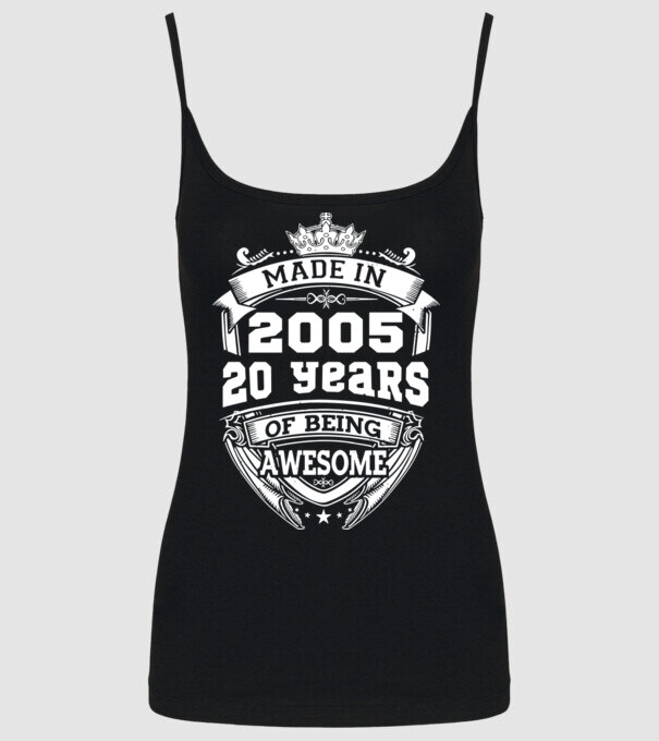 Made in awesome 2005 model negru pe tricou