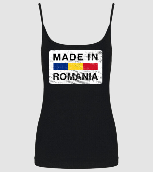 made in romania model negru pe tricou