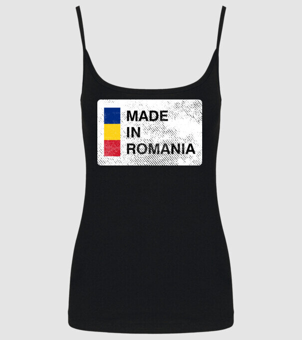 made in romania model negru pe tricou