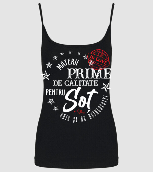 Materii prime de calitate pentru soț model negru pe tricou