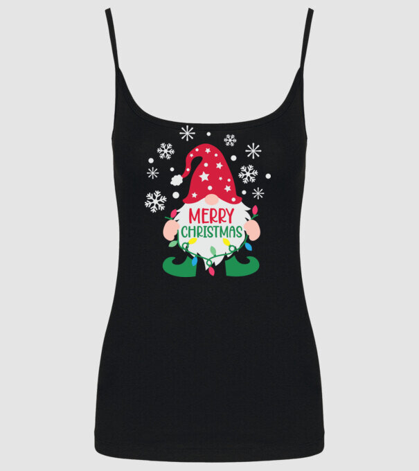 Merry christmas gnome model negru pe tricou