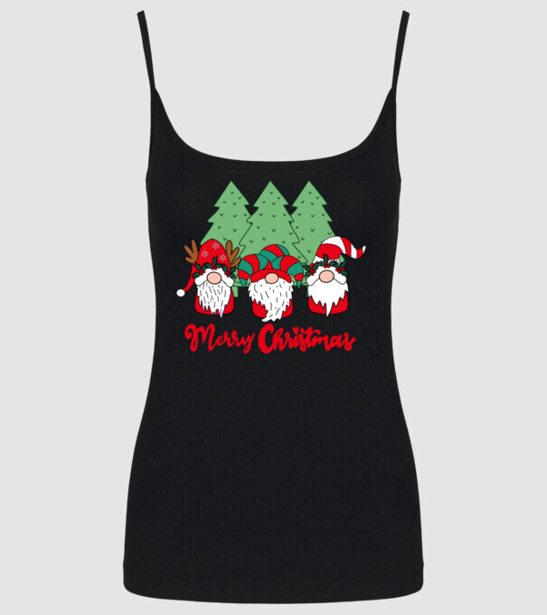 Merry christmas gnomes model negru pe tricou