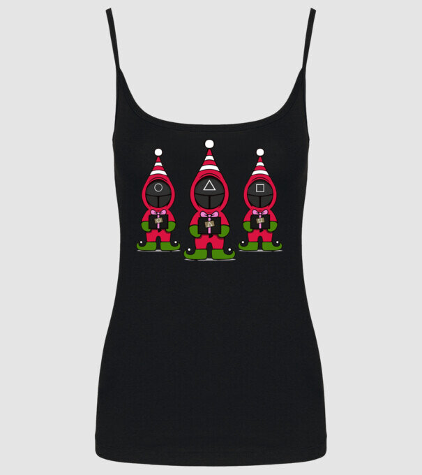 merry squid game model negru pe tricou
