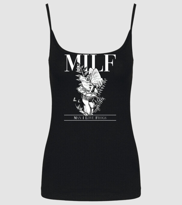 MILF man i love frogs model negru pe tricou