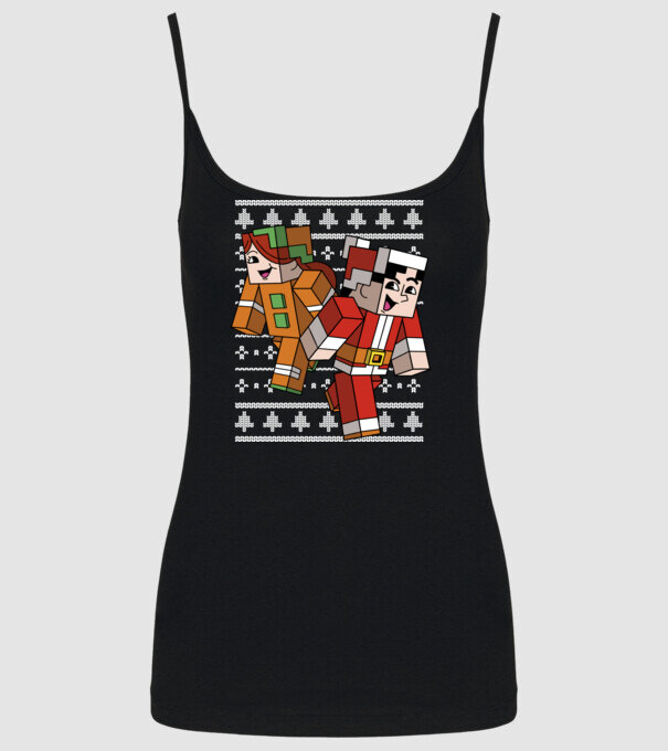 Minecraft christmas ugly sweater model negru pe tricou