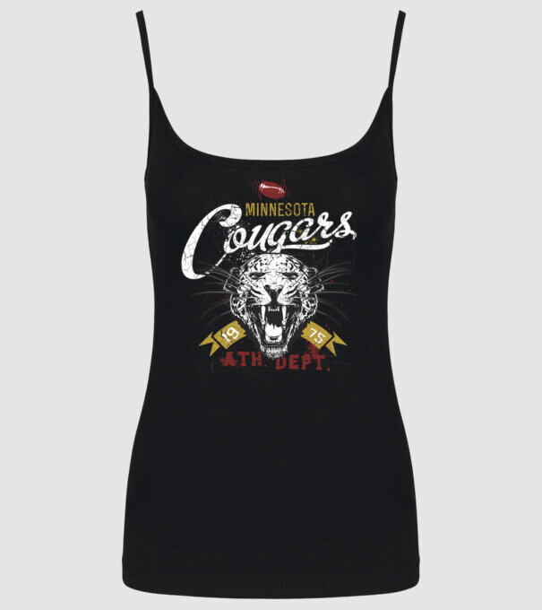 Minesota Cougars  TEXTURED model negru pe tricou