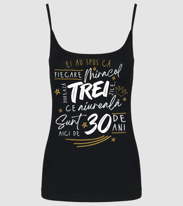 Miracol durează trei 30 de ani model negru pe tricou