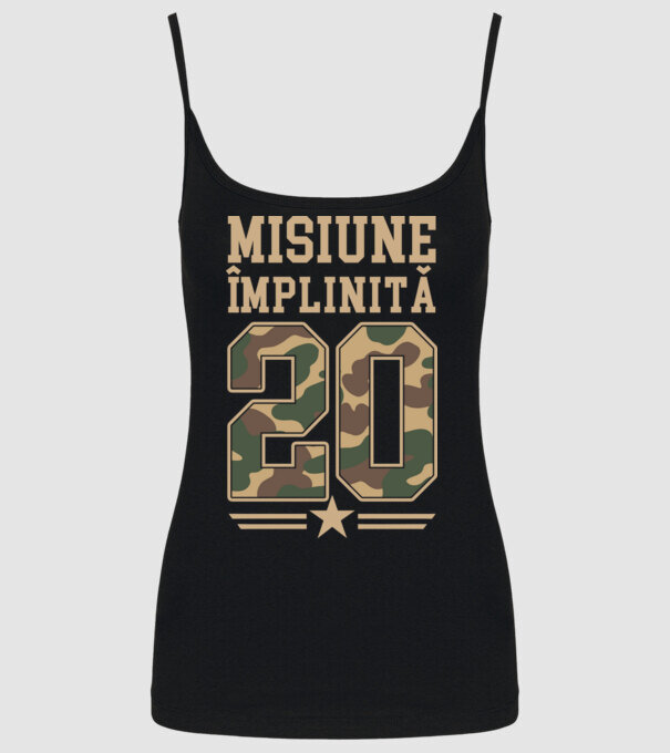 Misiune împlinită 20 model negru pe tricou