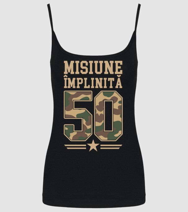 Misiune împlinită 50 model negru pe tricou