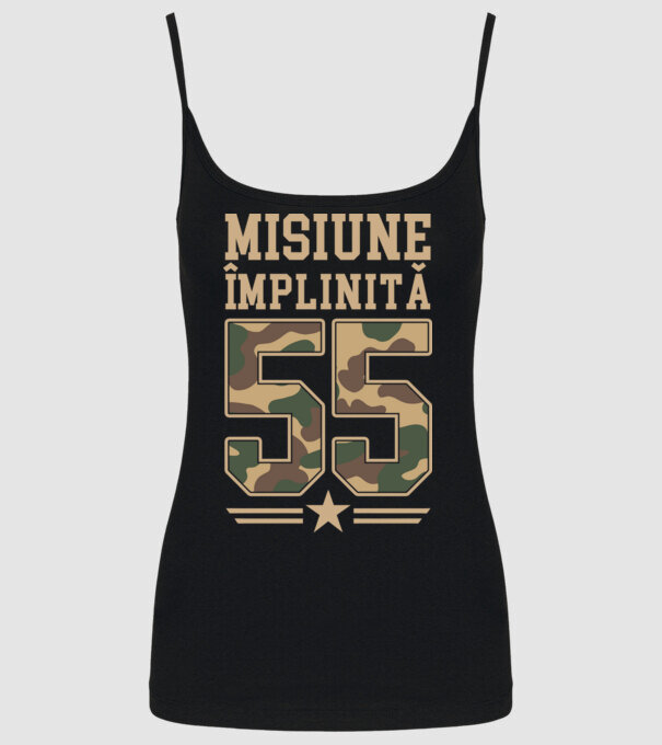 Misiune împlinită 55 model negru pe tricou