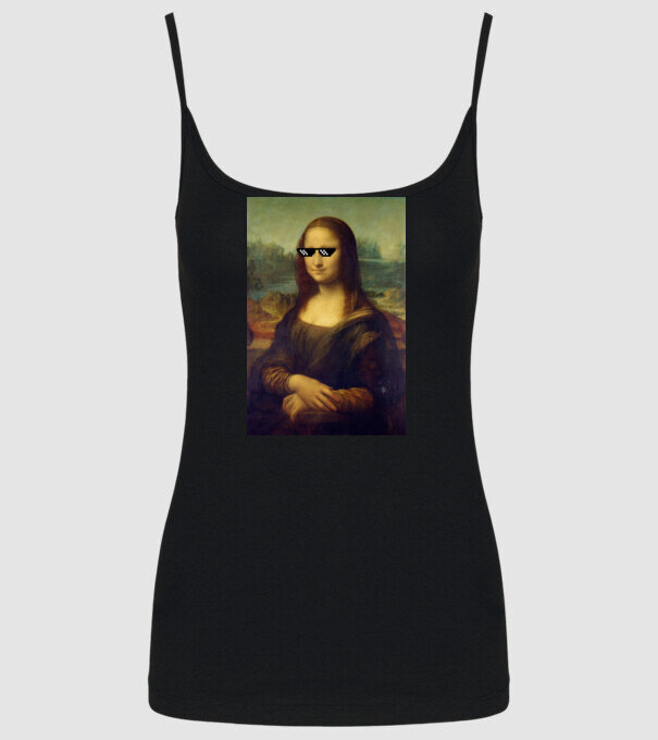 Mona Lisa Deal with it model negru pe tricou