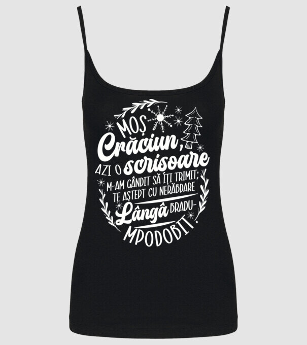 Moş Crăciun model negru pe tricou