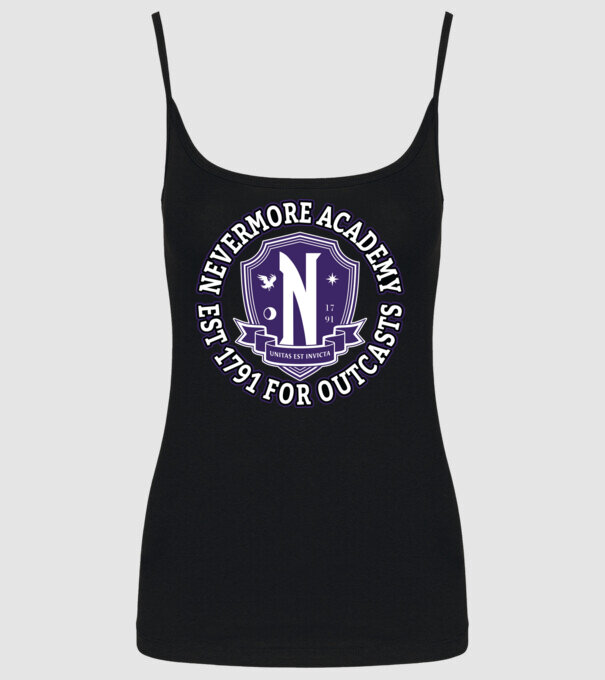Nevermore academy model negru pe tricou