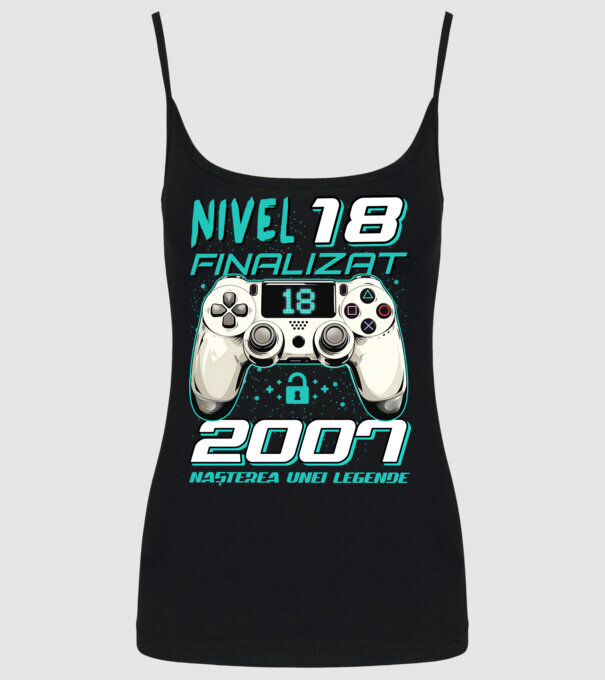 Nivel finalizat 18 2007 model negru pe tricou