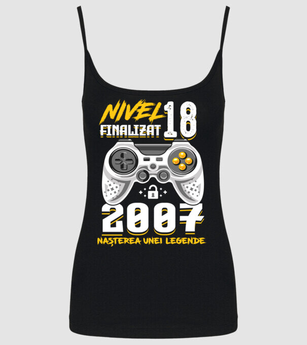 Nivel Finalizat 18 model negru pe tricou