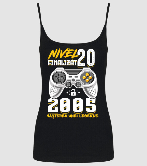 Nivel Finalizat 20 model negru pe tricou