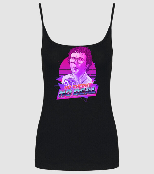 no cherry no deal stranger things model negru pe tricou
