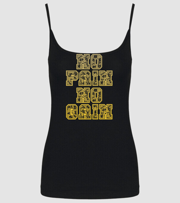No Pain No Gain model negru pe tricou