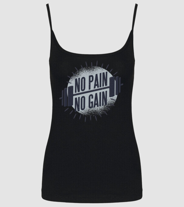 No pain no gain round model negru pe tricou