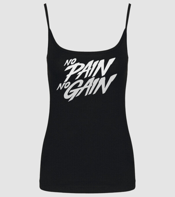 No Pain No Gain typography model negru pe tricou