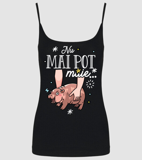 Nu mai pot muie... model negru pe tricou