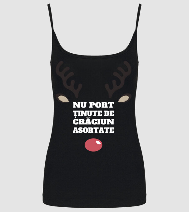 Nu port ținute de crăciun asortate crăciun chiar căprioară Negru model negru pe tricou