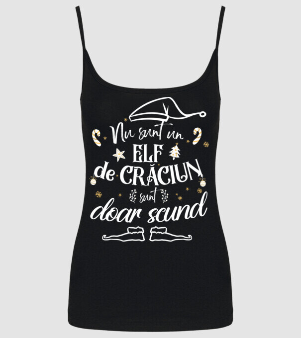 Nu sunt un elf de Crăciun, sunt doar scund Negru model negru pe tricou