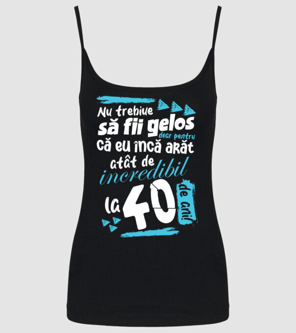 Nu trebuie să fii gelos 40 de ani model negru pe tricou