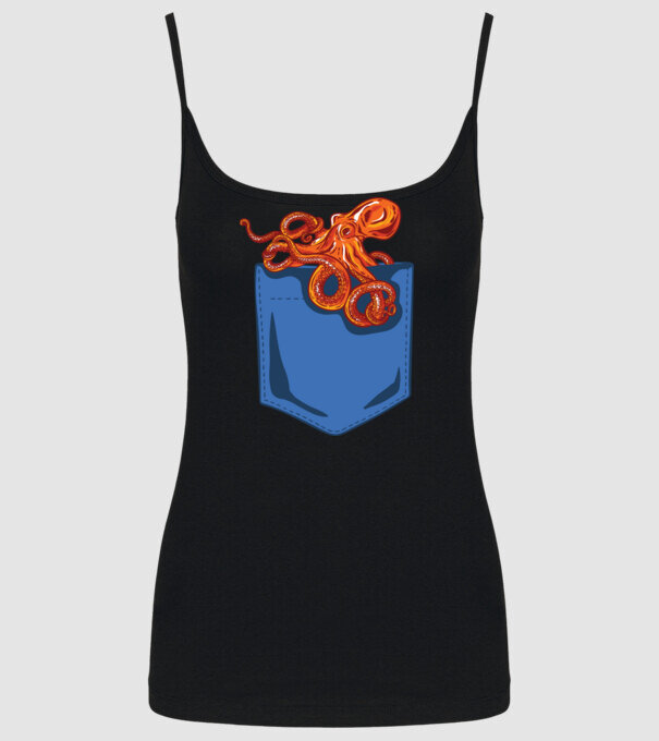 Octopus model negru pe tricou