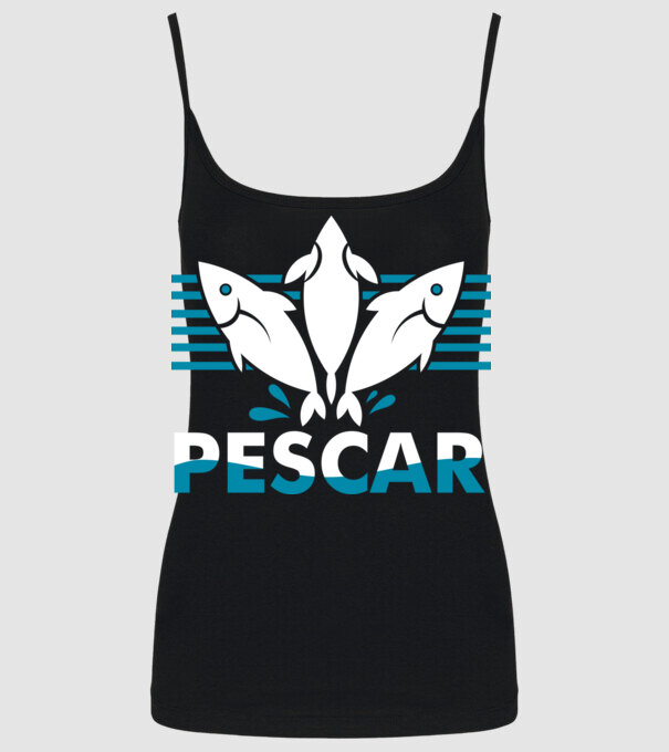 Pescar original model negru pe tricou