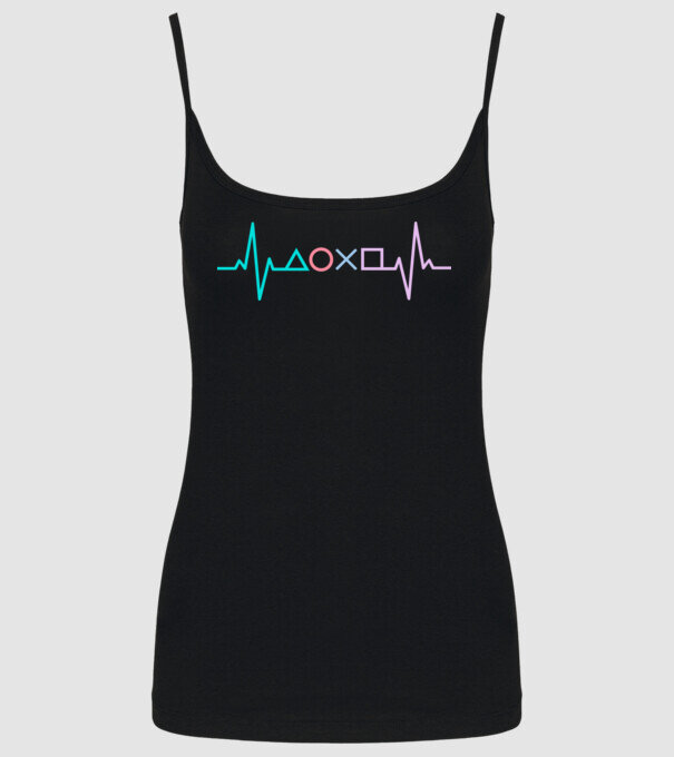 Playstation Symbols EKG model negru pe tricou